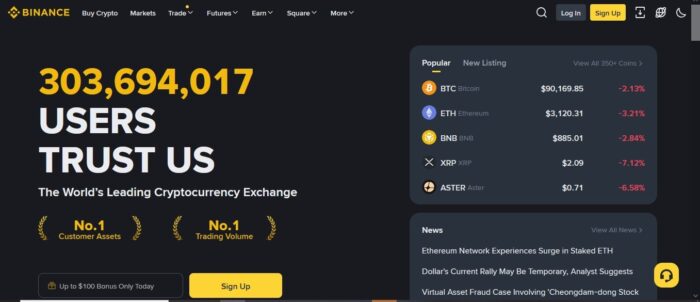 فتح حساب تداول على منصة Binance